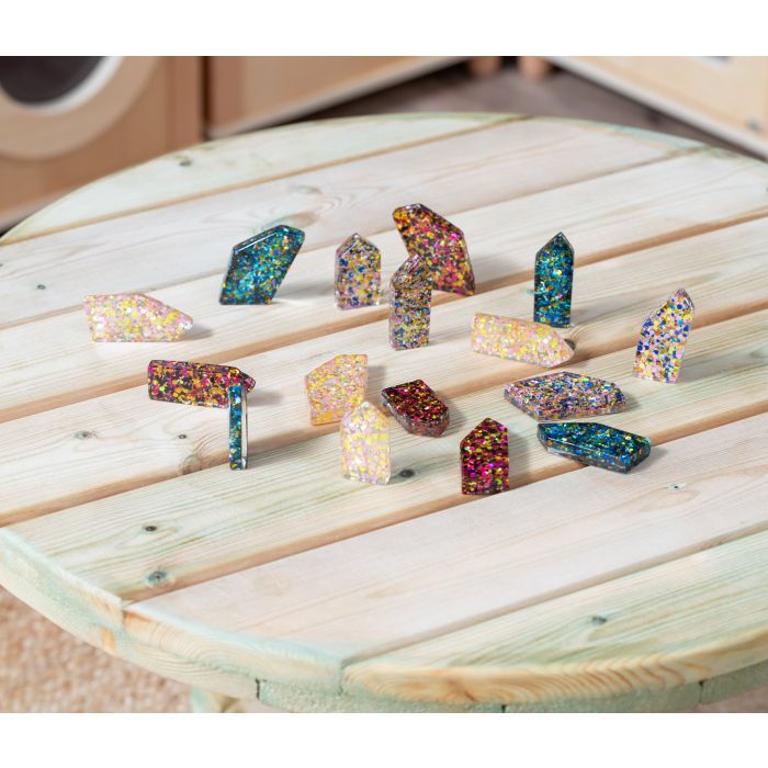 Glitter Resin Loose Parts - Pack of 16 Glitter Resin Loose Parts - Pack of 16