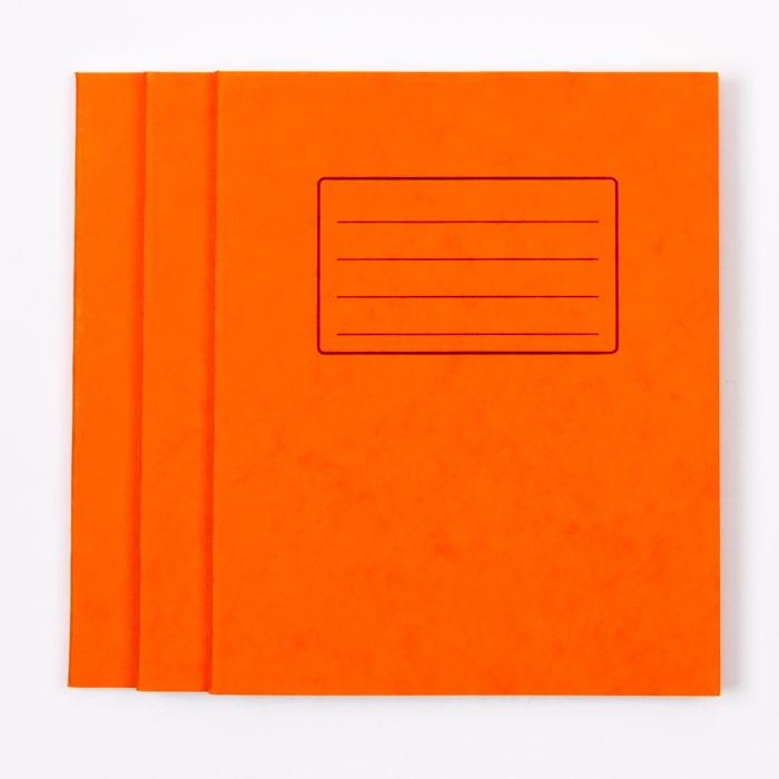 8" x 6.5" Exercise Book 80 Page- 5mm Squared- Orange Pk 100