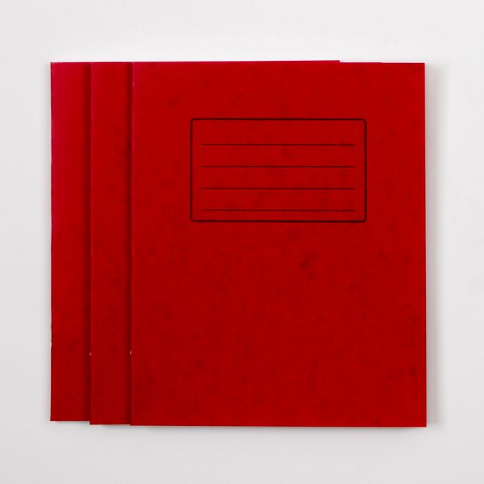 8" x 6.5" Exercise Book 48P- 8mm Ruled With Margin Red Pk100 8" x 6.5" Exercise Book 48P- 8mm Ruled With Margin Red Pk100