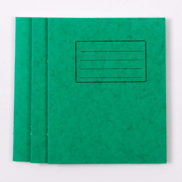 8" x 6.5" Exercise Book 48- 10mm Squared- Green - Pk100 8" x 6.5" Exercise Book 48- 10mm Squared- Green - Pk100