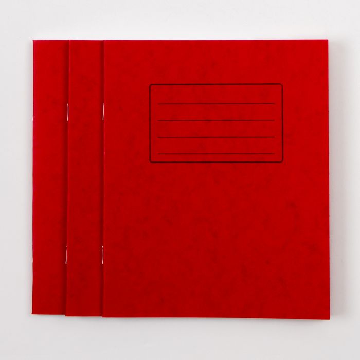 8" x 6.5" Exercise Book 48P 15mm Ruled/Plain- Red- Pk 100 8" x 6.5" Exercise Book 48P 15mm Ruled/Plain- Red- Pk 100