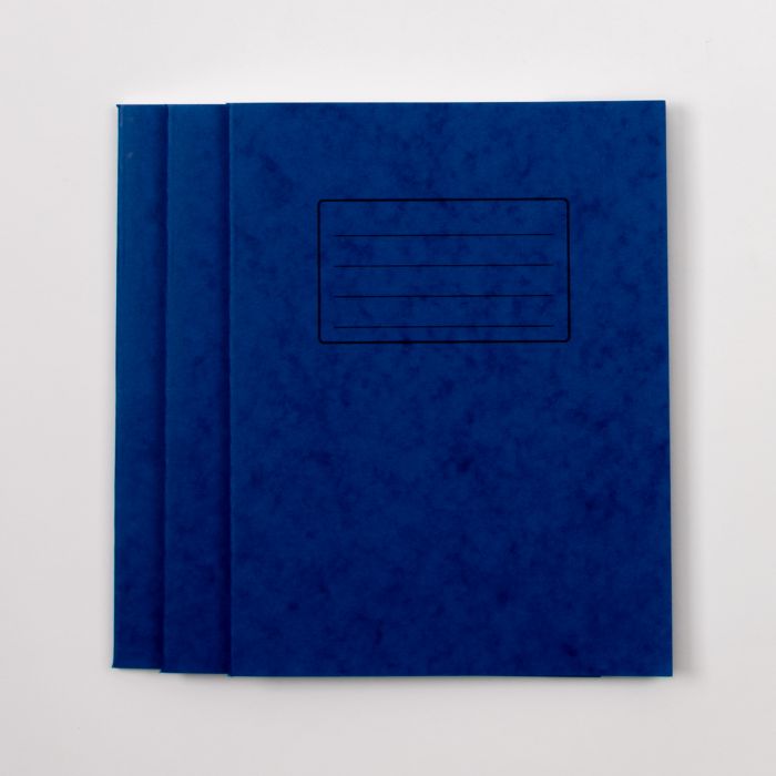 9" x 7" Exercise Book 80 Page- 7mm Squared- Blue Pack of 100