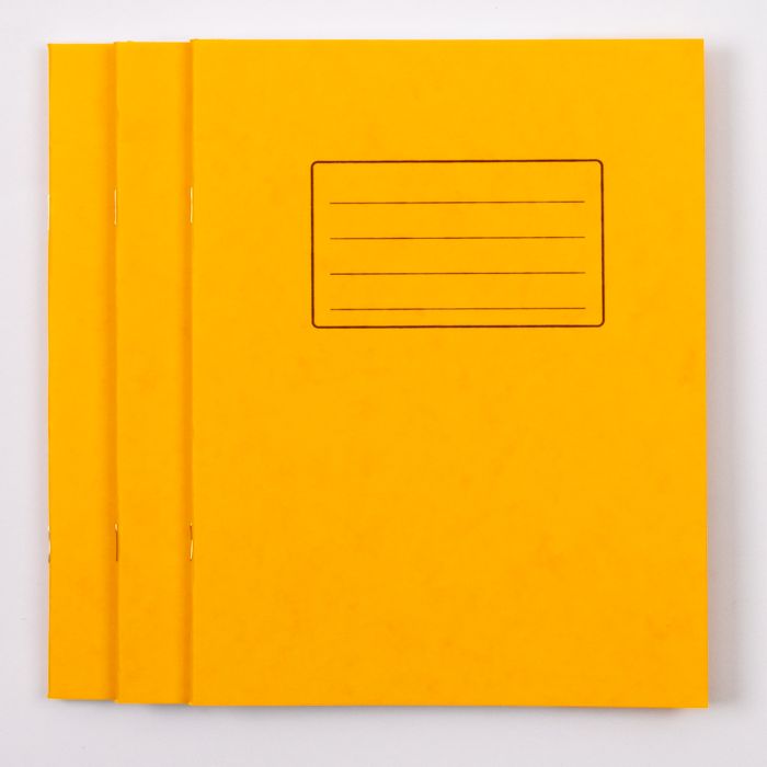 9" x 7" Exercise Book 80 Page- 7mm Squared- Yellow - Pk100