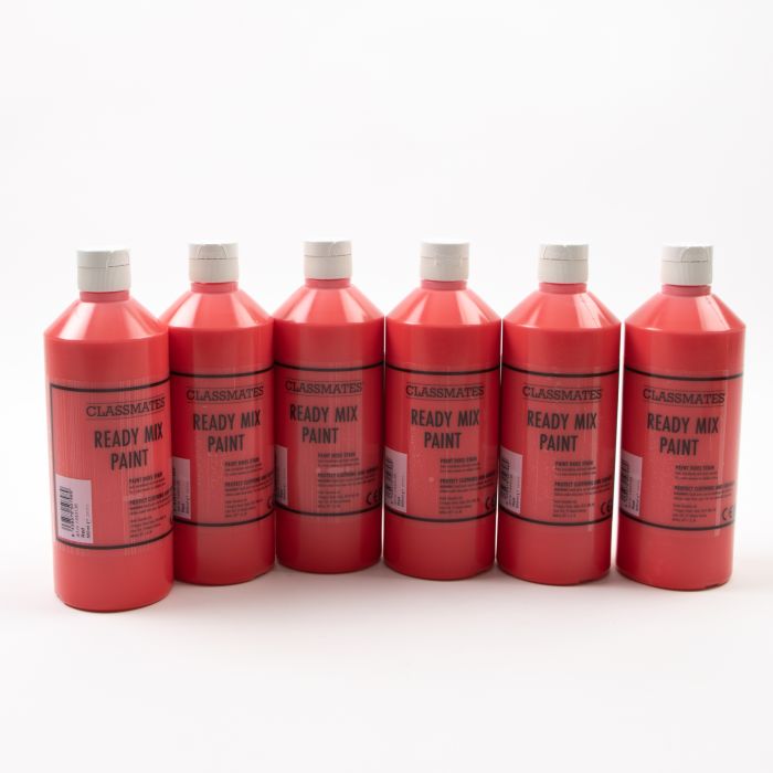 Classmates Ready Mixed Paint - Red - 500ml - Pack of 6 Classmates Ready Mixed Paint - Red - 500ml - Pack of 6