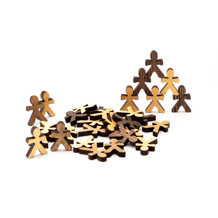 Diverse Wooden Stacking People- Pack of 32