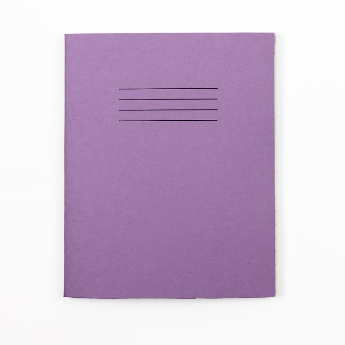 8" x 6.5" Exercise Book 80 Page- 10mm Squared- Purple-Pk 100