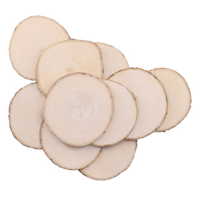 Tree Trunk Slices 10cm Pack of 10 Tree Trunk Slices 10cm Pack of 10