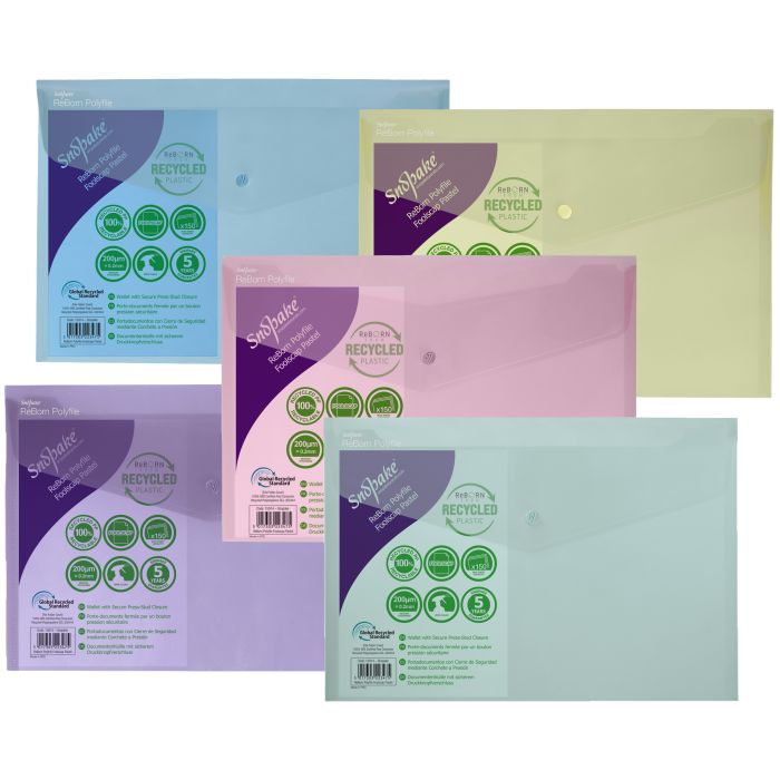 100% Recycled Polyfile Foolscap - Pack of 5