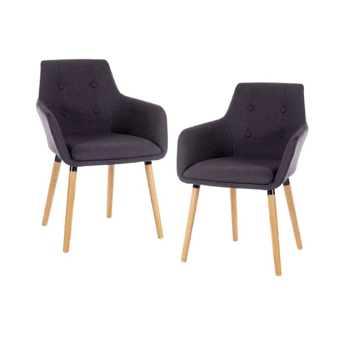 Contemporary Reception Chair - Grey - Pack of 2