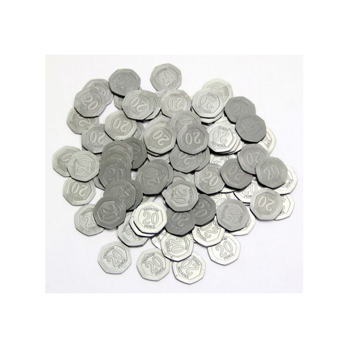 20p Coins Plastic Play Coins - Pack of 100
