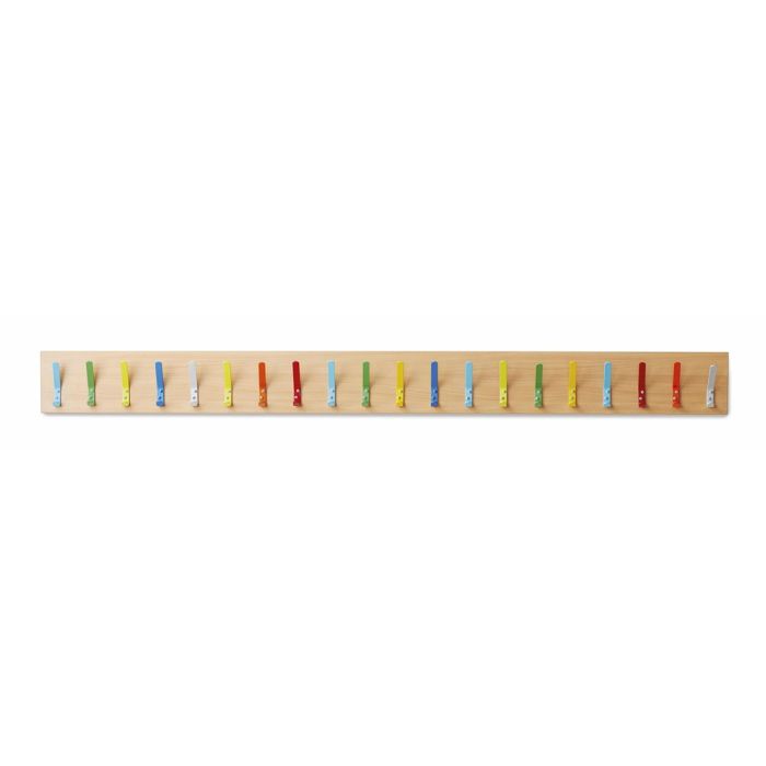 Beech Wall Coat Rail - Assorted - 20 Hooks - Single Sided