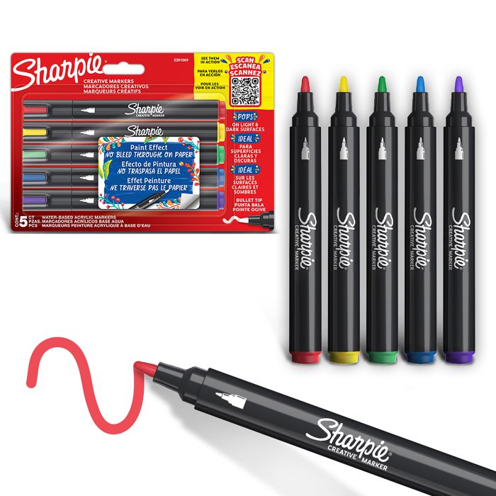 Sharpie Creative Marker - Bullet Tip - Assorted - Pack of 5