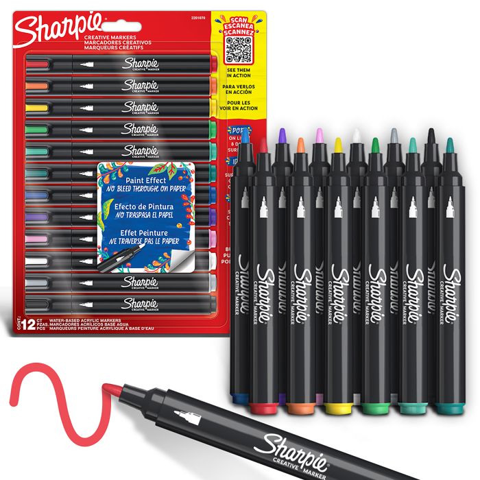 Sharpie Creative Marker - Bullet Tip - Assorted - Pack of 12
