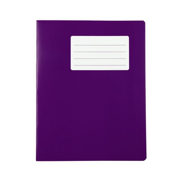 School Exercise Books 9 x 7in 80 Page 8mm F&M - Purple - Pack of 100