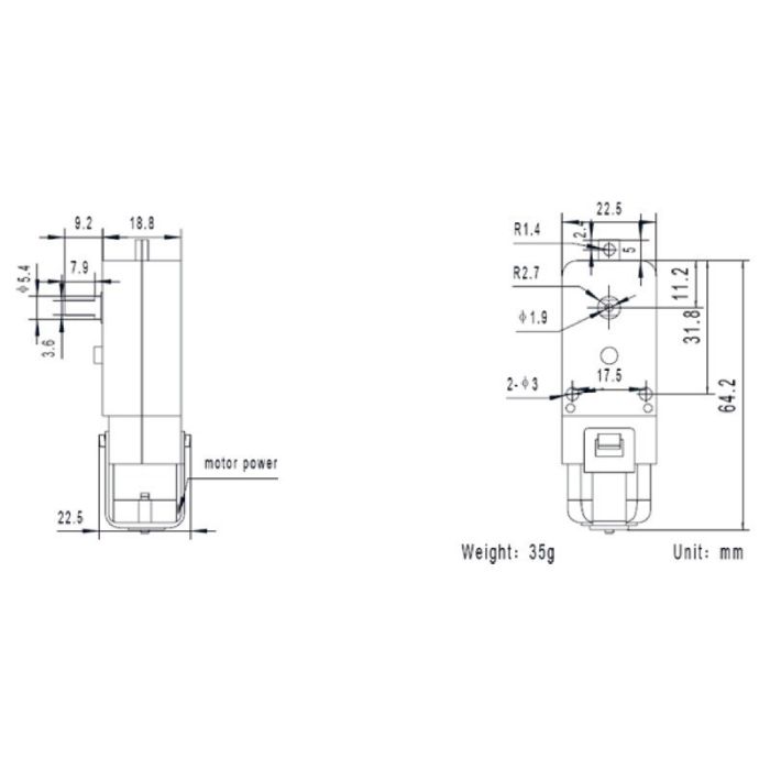 In-Line Geared TT Hobby Motor
