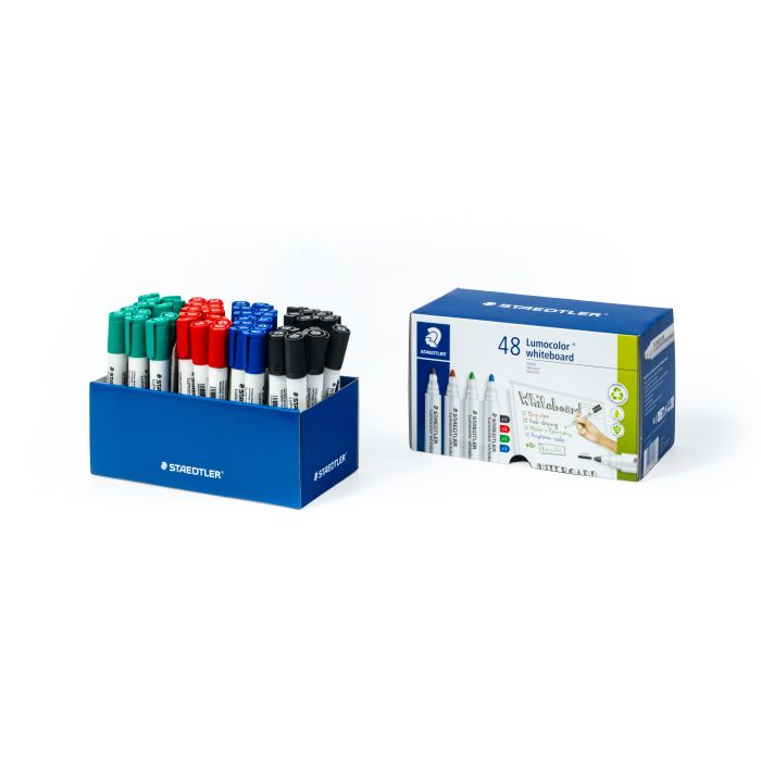 STAEDTLER Lumocolor Whiteboard Pen 351 Bullet Tip Pk48 Multi