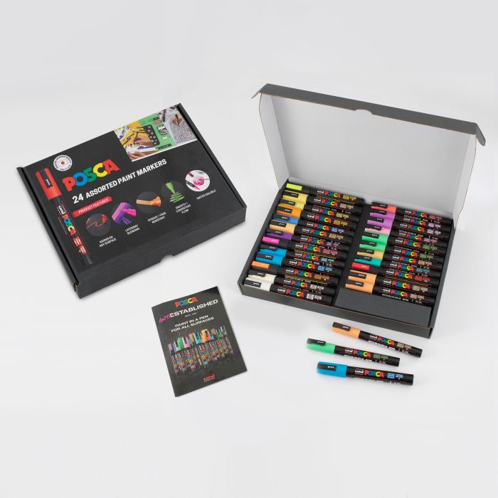 POSCA Paint Mkers Classpack PC-3M/PC-5M Brt and Lgt Pk of 24 POSCA Paint Mkers Classpack PC-3M/PC-5M Brt and Lgt Pk of 24