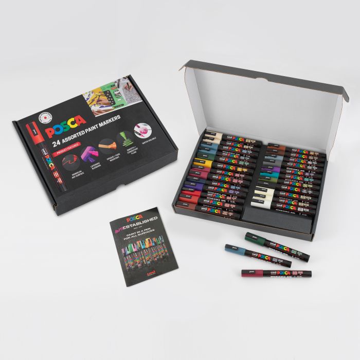 POSCA Paint Mkers Classpack PC-3M/PC-5M Dp & Ntrl Pk of 24