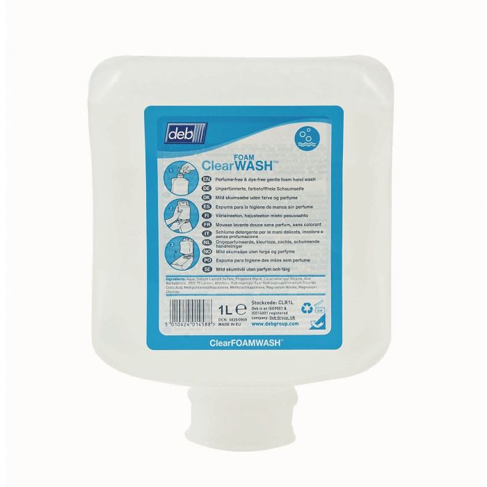 Deb Clear Foam Wash - 1L - Pack of 6 Deb Clear Foam Wash - 1L - Pack of 6