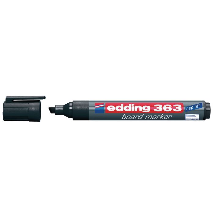 Edding 363 Whiteboard Marker Black Chisel Tip - Pack of 10