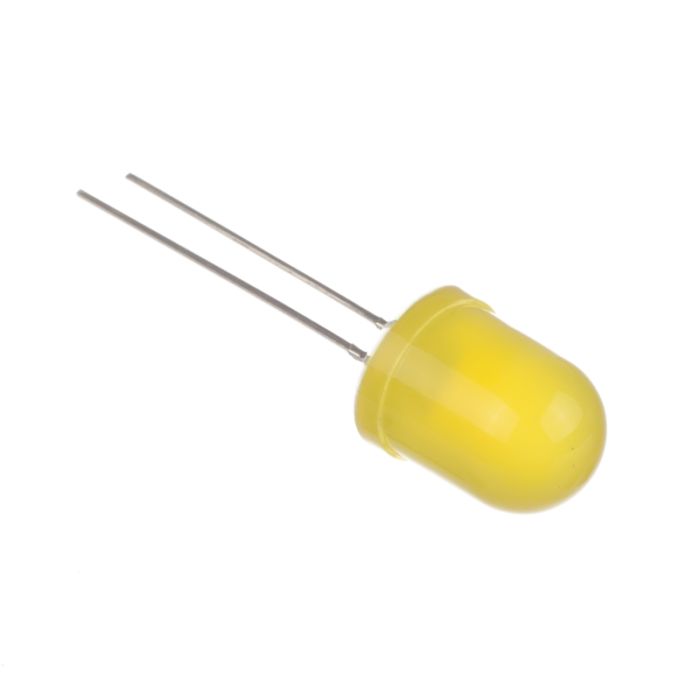 Yellow 10mm Diffused LED - 900mCd
