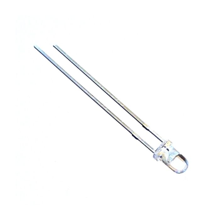 White 3mm Water Clear LED - 25deg - 12500mCd