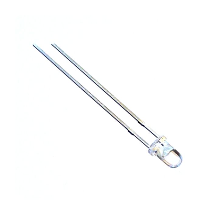 Red 3mm Water Clear LED - 25deg - 1000mCd