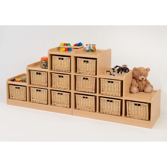 Willow Basket Wooden Storage Special Offer Willow Basket Tiered Left & Right Wood