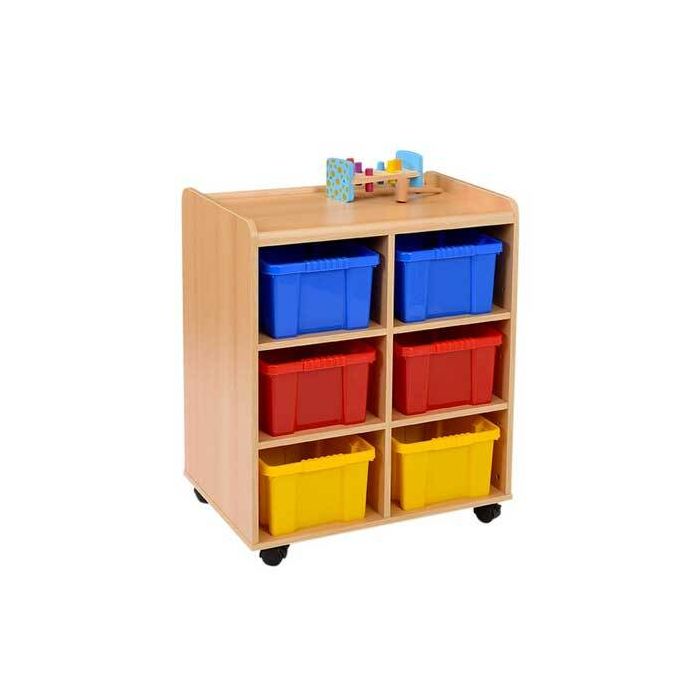 Solid Beech 6 Deep with Coloured Trays Solid Beech 6 Deep with Coloured Trays