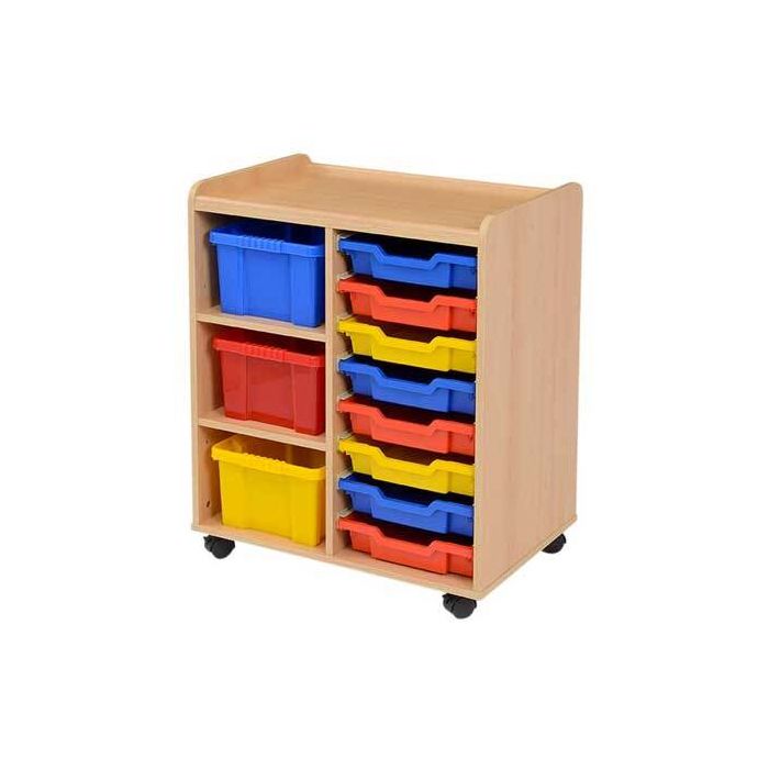 Solid Beech 3 Deep/8 Shallow Unit Coloured