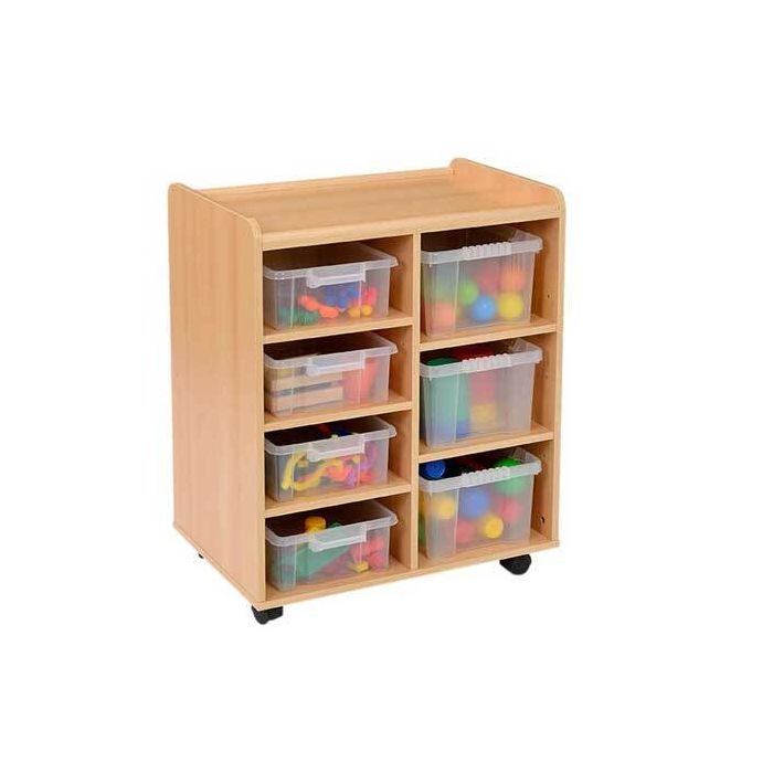 Solid Beech 3 Deep/4 Shallow Unit Clear