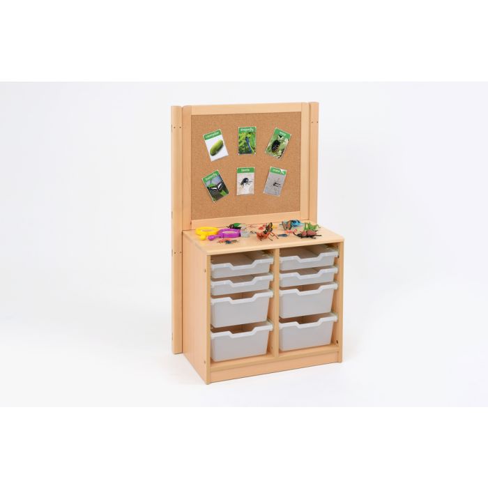 RS 2 Bay A4 4 Deep & 4 Shallow Clear Tray & Cork/Drywipe Divider Unit