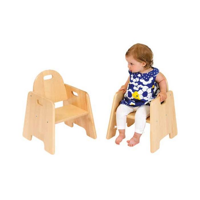 Solid Beech Infant Chairs H:14cm - Pack of 2 Solid Beech Infant Chairs H:14cm - Pack of 2