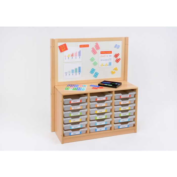 RS 3 Bay A4 18 Shallow Clear Tray Unit With Cork/Drywipe Board