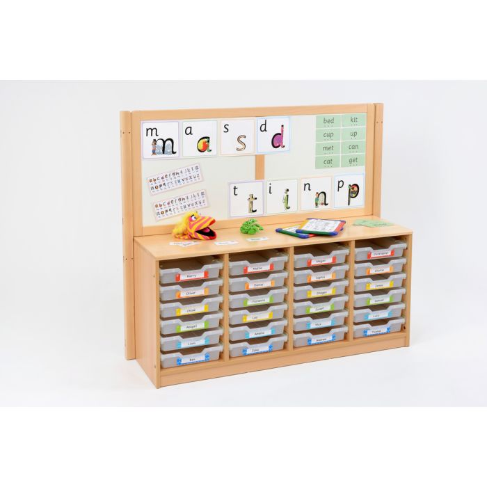 RS 4 Bay A4 24 Shallow Clear Tray Unit With Cork/Drywipe Board