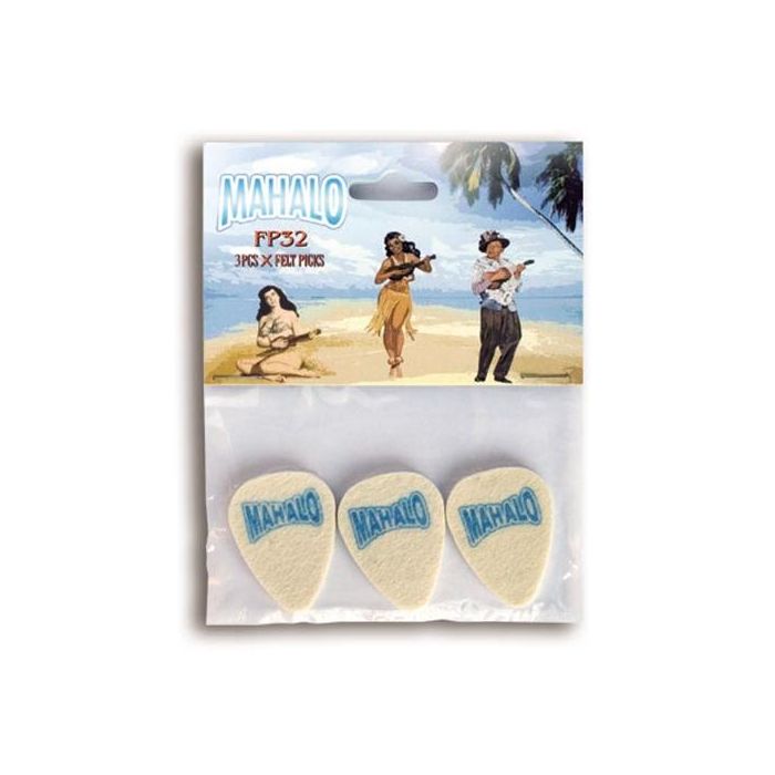 Mahalo Felt Ukulele Plectrums - Pack of 3