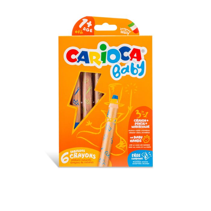Carioca Baby 3 in 1 Crayons - Pack of 6
