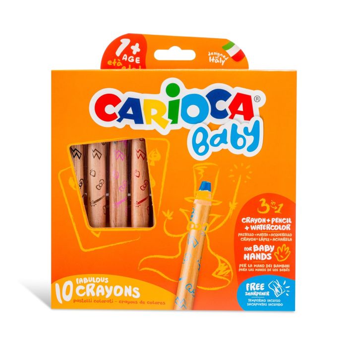 Carioca Baby 3 in 1 Crayons - Pack of 10