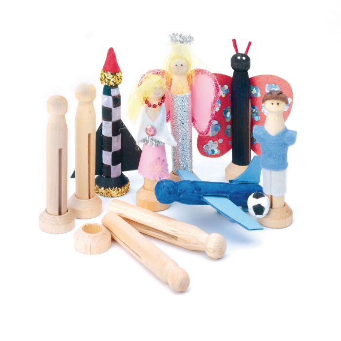 Dolly Pegs With Stands - Pack of 10