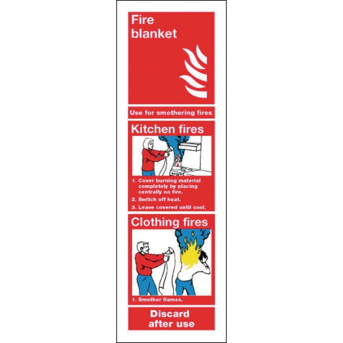 Fire Blanket Safety Signs - 280 x 90mm S/A