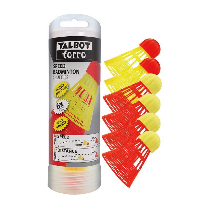 Talbot-Torro Speed Badminton Shuttlecocks - Pack of 6