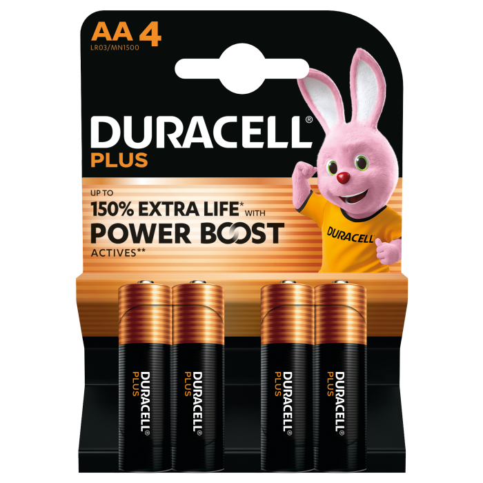 Duracell Plus Power Batteries AA - Pack of 4