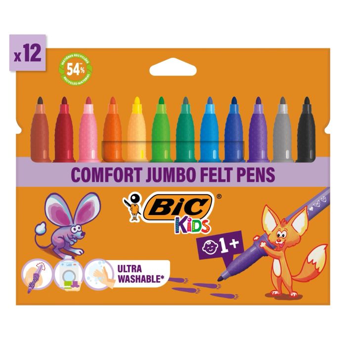BIC Kids Comfort Jumbo Felt Pen - Pack of 12 BIC Kids Comfort Jumbo Felt Pen - Pack of 12