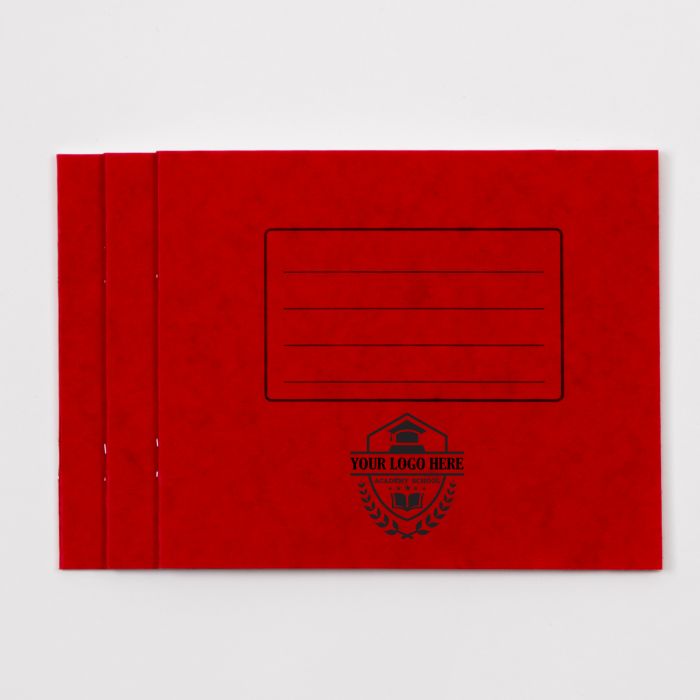  5.25" x 6.5" Exercise Book 32p- 8mm Ruled- Red
