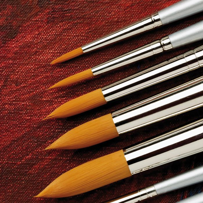 Student Short Silver Handled Synthetic Round Brushes Student Short Silver Handled Synthetic Round Brushes