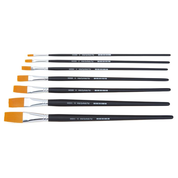Specialist Crafts Artist Flat Long Handled Synthetic Brushes