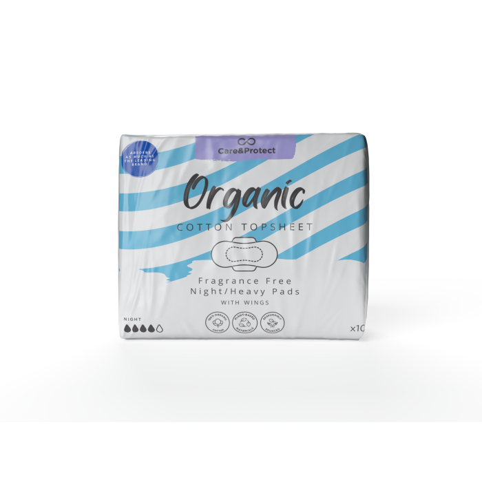 Care & Protect Organic Night Pads - Pack of 10 Care & Protect Organic Night Pads - Pack of 10