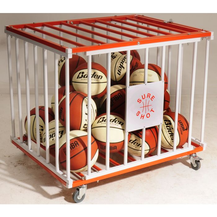 Sure Shot Ball Storage Cage - Orange/White