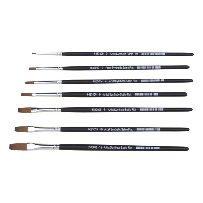 Specialist Crafts Artist Flat Sable Brush Set