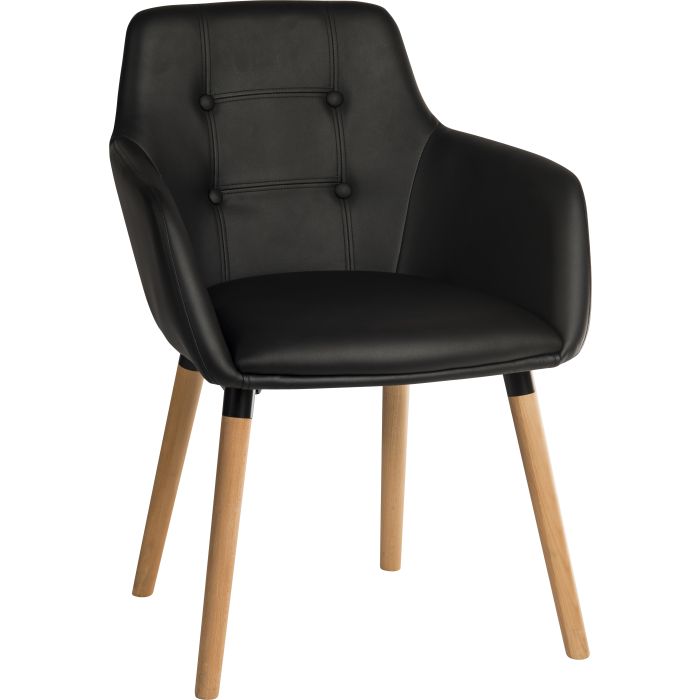 PU Reception Chair - Black